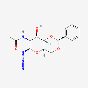 Chemical structure of 2-Acetamido-4,6-O-benzylidene-2-deoxy-β-D-glucopyranosyl Azide