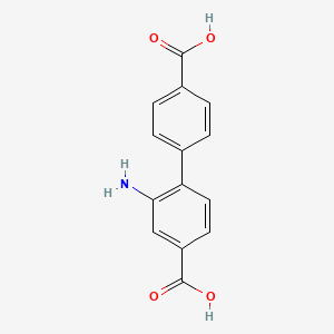 Chemical structure of 2-Amino-[1,1'-biphenyl]-4,4'-dicarboxylic acid