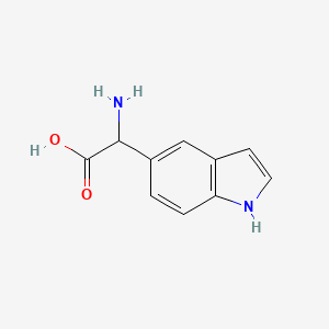 Chemical structure of 2-Amino-2-(1H-indol-5-yl)acetic acid