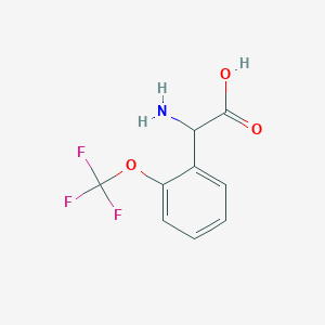 Chemical structure of 2-Amino-2-(2-(trifluoromethoxy)phenyl)acetic acid