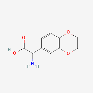 Chemical structure of 2-Amino-2-(2,3-dihydrobenzo[b][1,4]dioxin-6-yl)acetic acid