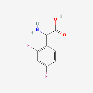 Chemical structure of 2-Amino-2-(2,4-difluorophenyl)acetic acid