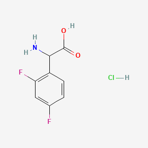Chemical structure of 2,4-Difluoro-DL-phenylglycine hydrochloride