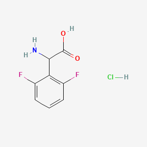 Chemical structure of 2-Amino-2-(2,6-difluorophenyl)acetic acid hydrochloride