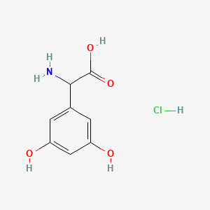 Chemical structure of 2-Amino-2-(3,5-dihydroxyphenyl)acetic acid hydrochloride