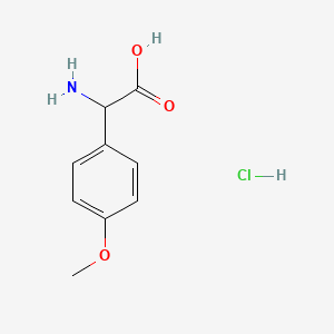 Chemical structure of 2-Amino-2-(4-methoxyphenyl)acetic acid hydrochloride