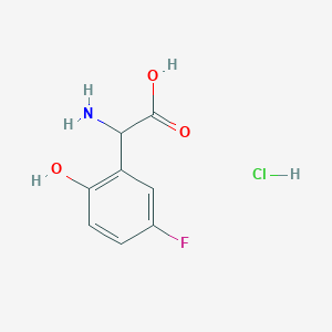 Chemical structure of 2-Amino-2-(5-fluoro-2-hydroxyphenyl)acetic acid hydrochloride