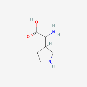 Chemical structure of 2-Amino-2-(pyrrolidin-3-yl)acetic acid