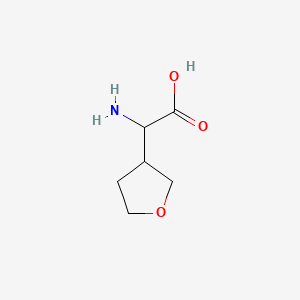 Chemical structure of 2-Amino-2-(oxolan-3-yl)acetic acid