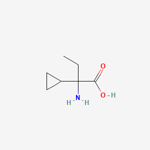 Chemical structure of 2-Amino-2-cyclopropylbutanoic acid