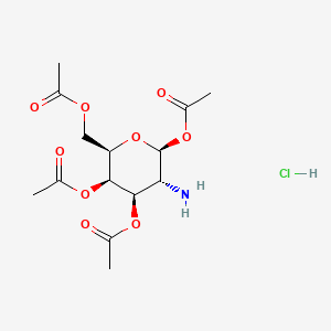 Chemical structure of 2-Amino-2-deoxy-β-D-galactopyranose 1,3,4,6-tetraacetate hydrochloride