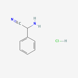 Chemical structure of 2-Amino-2-phenylacetonitrile hydrochloride