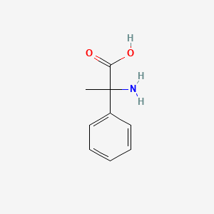 Chemical structure of 2-Amino-2-phenylpropanoic acid