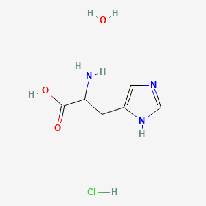 Chemical structure of DL-Histidine, monohydrochloride, monohydrate