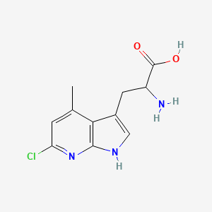 Chemical structure of 2-Amino-3-(6-chloro-4-methyl-1H-pyrrolo[2,3-b]pyridin-3-yl)propanoic acid