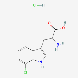 Chemical structure of 2-Amino-3-(7-chloro-1H-indol-3-yl)propanoic acid (hydrochloride)