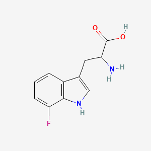 Chemical structure of 2-Amino-3-(7-fluoro-1H-indol-3-yl)propanoic acid
