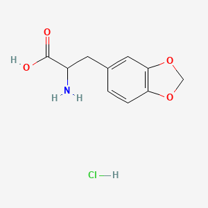 Chemical structure of 2-Amino-3-(benzo[d][1,3]dioxol-5-yl)propanoic acid hydrochloride