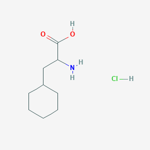 Chemical structure of 2-Amino-3-cyclohexylpropanoic acid hydrochloride
