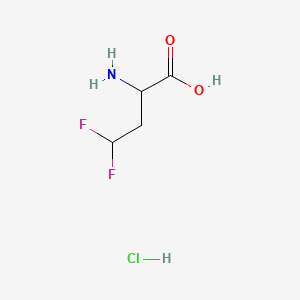 Chemical structure of 2-Amino-4,4-difluorobutanoic acid hydrochloride