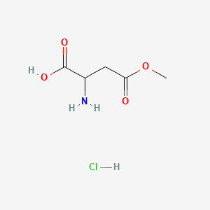 Chemical structure of 2-Amino-4-methoxy-4-oxobutanoic acid hydrochloride