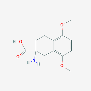 Chemical structure of 2-Amino-5,8-dimethoxy-1,2,3,4-tetrahydronaphthalene-2-carboxylic acid