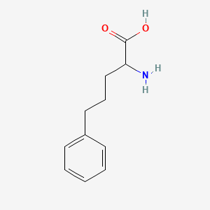 Chemical structure of 2-Amino-5-phenylpentanoic acid