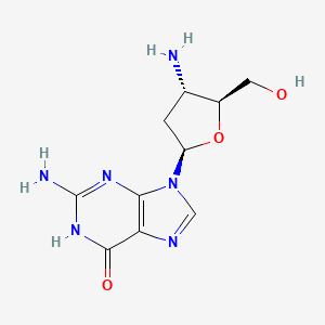 Chemical structure of 3'-Amino-2',3'-dideoxyguanosine
