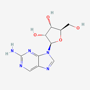 Chemical structure of 2-Amino-9-β-D-ribofuranosylpurine