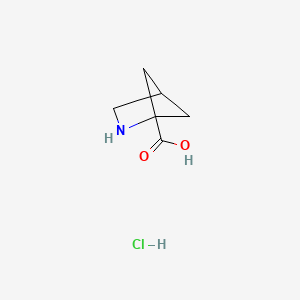 Chemical structure of 2-Azabicyclo[2.1.1]hexane-1-carboxylic acid hydrochloride