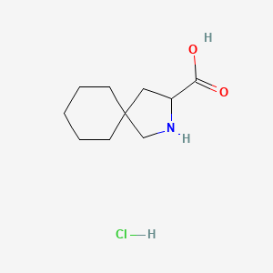 Chemical structure of 2-Azaspiro[4.5]decane-3-carboxylic acid hydrochloride