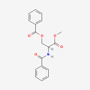 Chemical structure of 2-Benzamido-3-methoxy-3-oxopropyl benzoate