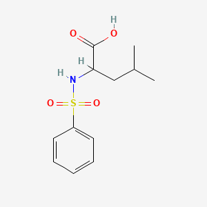 Chemical structure of 2-Benzenesulfonamido-4-methylpentanoic acid