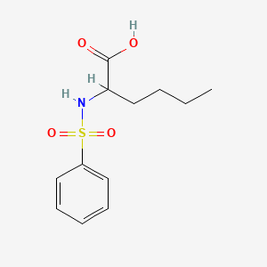 Chemical structure of 2-Benzenesulfonamidohexanoic acid