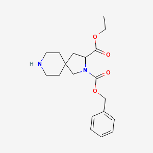Chemical structure of 2-Benzyl 3-ethyl 2,8-diazaspiro[4.5]decane-2,3-dicarboxylate