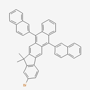 Chemical structure of 2-Bromo-13,13-dimethyl-6,11-di(naphthalen-2-yl)-13H-indeno[1,2-b]anthracene
