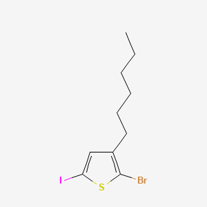 Chemical structure of 2-Bromo-3-hexyl-5-iodothiophene
