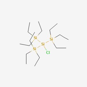 Chemical structure of 2-Chloro-1,1,1,3,3,3-hexaethyl-2-(triethylsilyl)trisilane