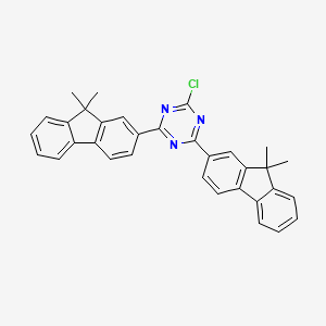 Chemical structure of 2-chloro-4,6-bis(9,9-dimethyl-9H-fluoren-2yl)-1,3,5-Triazine