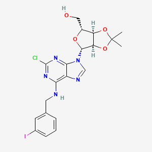 Chemical structure of 2-Chloro-N-[(3-iodophenyl)methyl]-2',3'-O-(1-methylethylidene) Adenosine