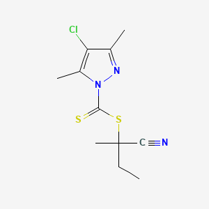 Chemical structure of 2-Cyanobutan-2-yl 4-chloro-3,5-dimethyl-1H-pyrazole-1-carbodithioate