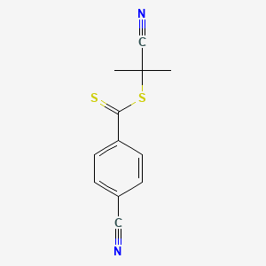 Chemical structure of 2-Cyano-2-propyl 4-cyanobenzodithioate