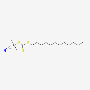 Chemical structure of 2-Cyano-2-propyl dodecyl trithiocarbonate
