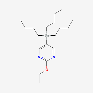 Chemical structure of 2-Ethoxy-5-(tributylstannyl)pyrimidine