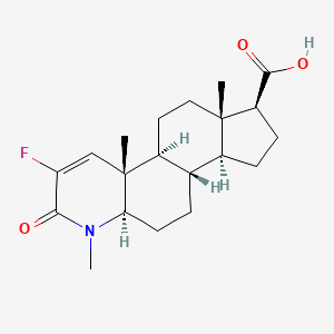 Chemical structure of 2-Fluoro-4-methyl-3-oxo-4-aza-5α-androst-1-ene-17β-carboxylic acid