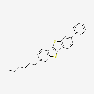 Chemical structure of 2-Hexyl-7-phenylbenzo[b]benzo[4,5]thieno[2,3-d]thiophene