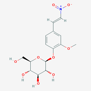 Chemical structure of 2-Methoxy-4-(2-nitroethenyl)phenyl β-D-glucopyranoside