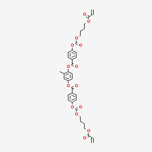 Chemical structure of 2-Methyl-1,4-phenylene bis(4-(((4-(acryloyloxy)butoxy)carbonyl)oxy)benzoate)