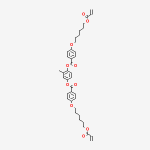 Chemical structure of 2-Methyl-1,4-phenylene bis(4-((6-(acryloyloxy)hexyl)oxy)benzoate)