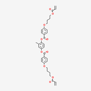 Chemical structure of 2-Methyl-1,4-phenylene bis(4-(4-(acryloyloxy)butoxy)benzoate)